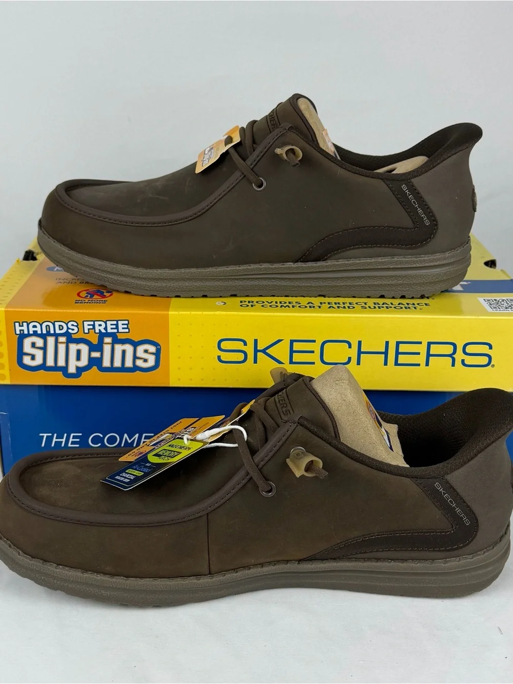 SKECHERS Melson-Edrick Cocoa Brown Slip-ins Loafer Shoe Men's Size 10